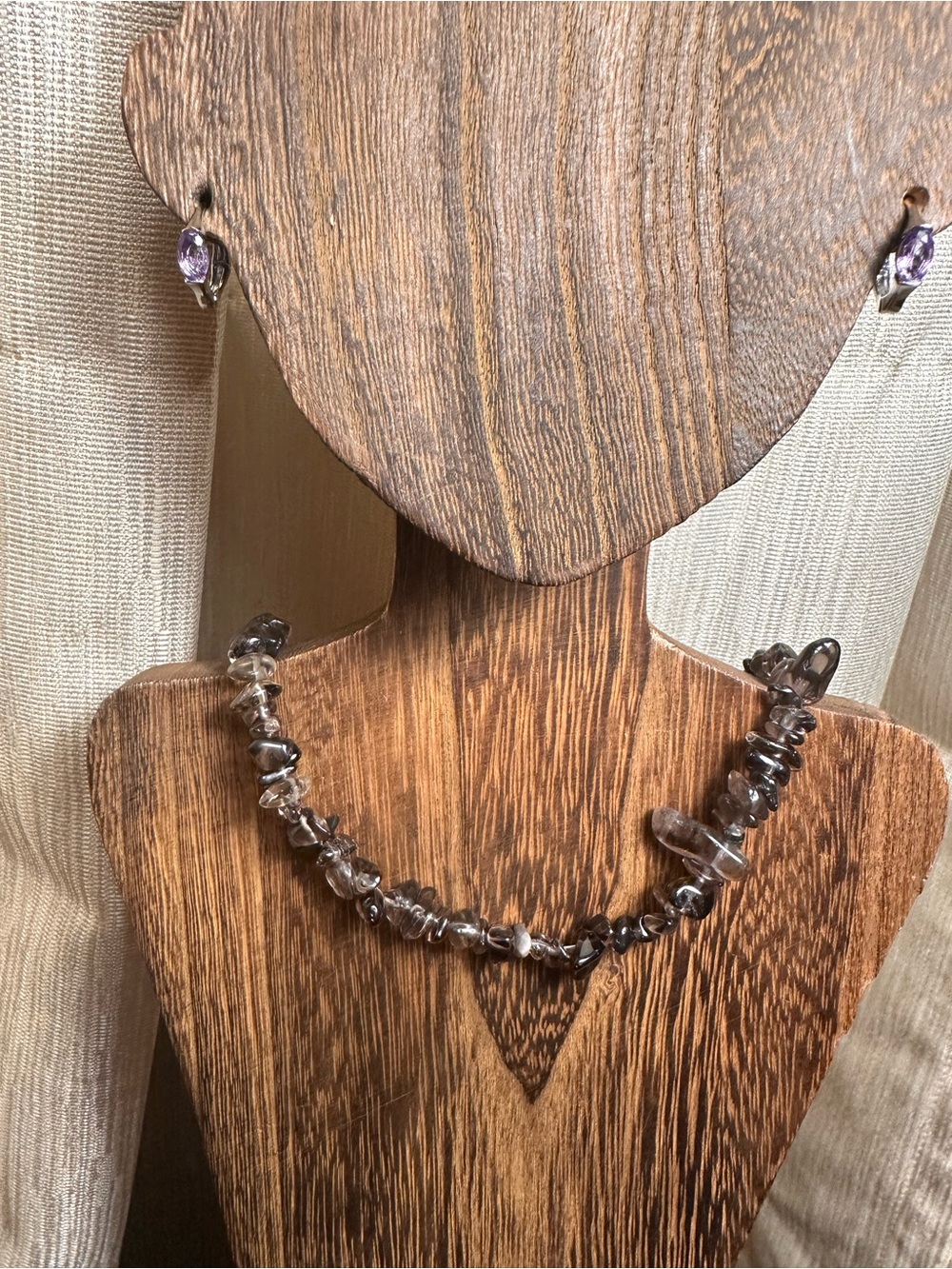 Smoky Quartz Chip Necklace - Crystal Chips Necklace - Picture 8 of 8